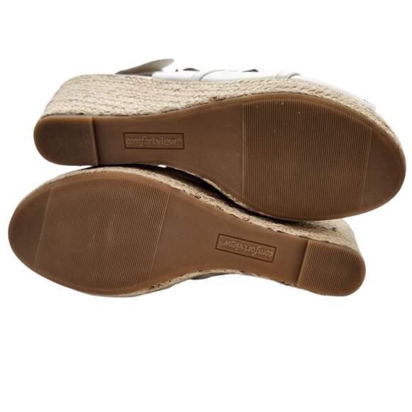 Comfortview 8.5W Espadrilles Karen Sandals White Man Made READ - Picture 5 of 8